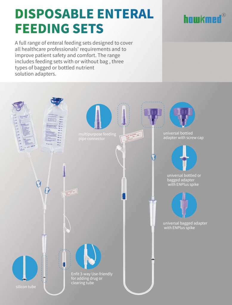 Enteral Feeding Set Gravity Feeding Bag Hawkmed